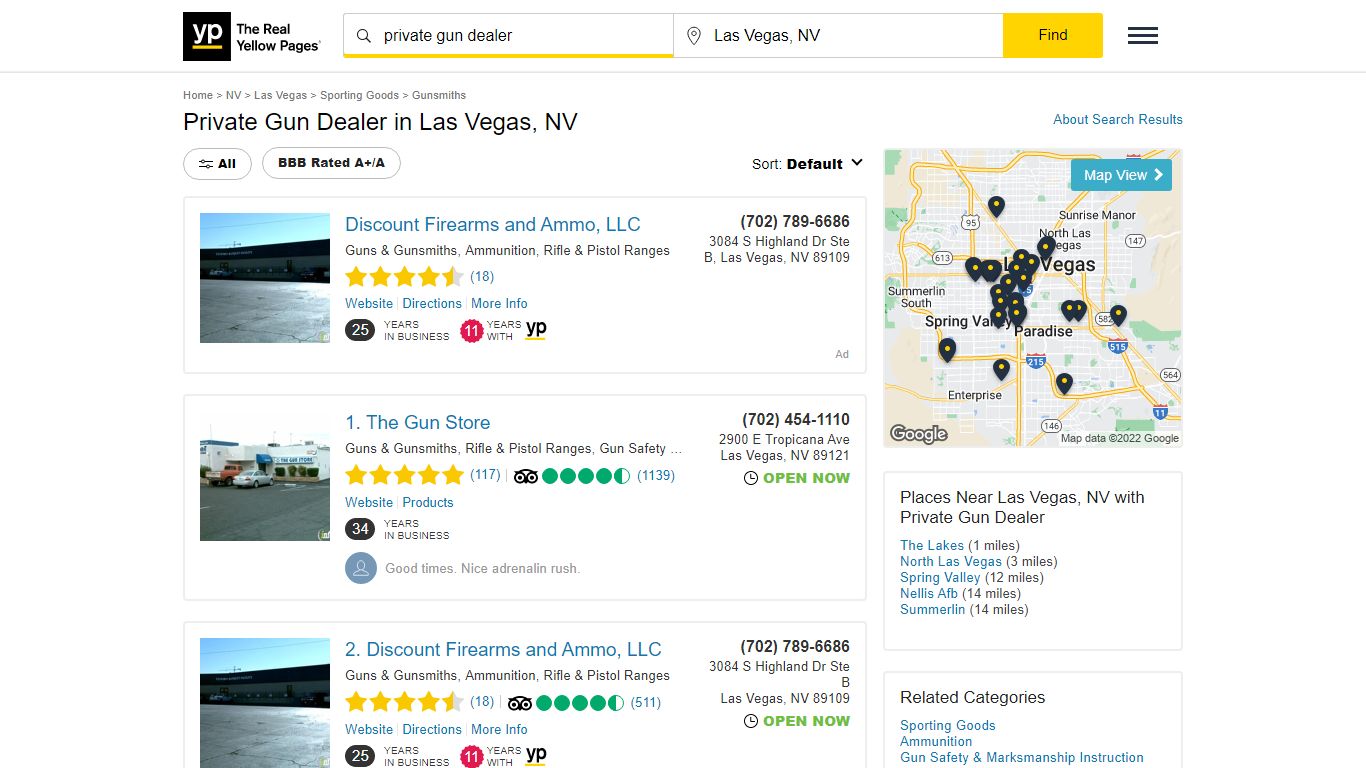 Private Gun Dealer in Las Vegas, NV - Yellow Pages