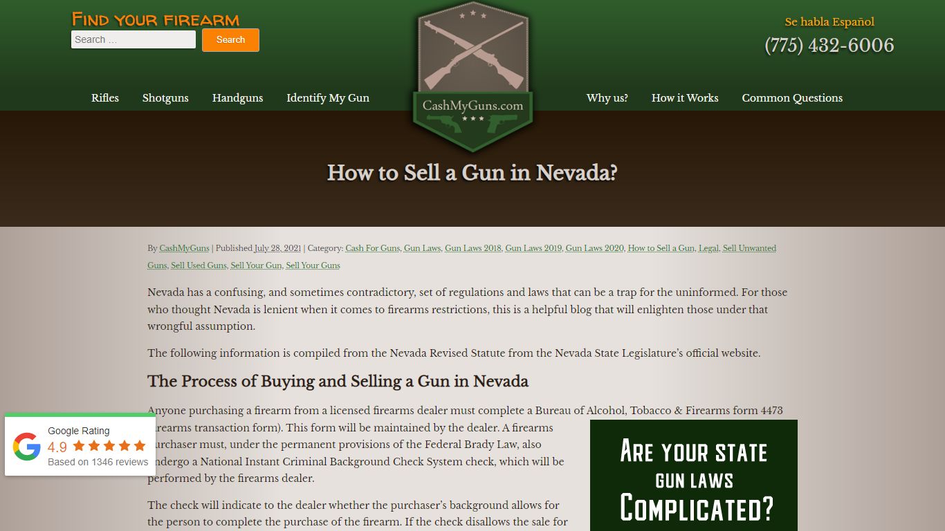 How to Sell a Gun in Nevada? | Cash My Guns